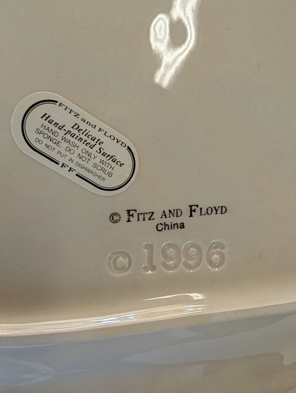 vintage FITZ AND FLOYD snowy woods platter